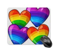 Mouse Pad, Rainbow Colored Gay Pride Hearts Ergonomic Mousepads Washable Office Mousepad For Office Laptop Work 25X30Cm