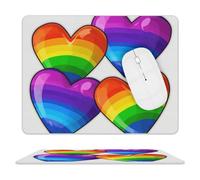 Mouse Pad, Rainbow Colored Gay Pride Hearts Soft Mouse Mat Professional Gaming Mousepad For Work Studying Office 25X30Cm