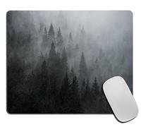 Mouse Pad, Rectangle Forest Dark Nature Tree Winter Mountain Foggy Woodland Anti-Slip Rubber Mousepad for Gaming Office Laptop Computer PC Men Women Kids, Cute Custom Pattern