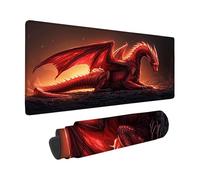 Mouse Pad Red, Dragon Mouse Mat 900x400x3mm with Stitched Edges, Large Gaming Mousepad Non-Slip Rubber Base Design, Waterproof Mousemat for Computers Laptop Desk Office Accessories, Gifts -zzg2505T1