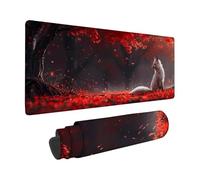 Mouse Pad Red, Fox Mouse Mat 1000x500x3 mm with Stitched Edges, Large Gaming Mousepad Non-Slip Rubber Base Design, Waterproof Mousemat for Computers Laptop Desk Office Accessories, Gifts -zzg25058N