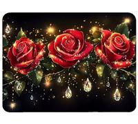 Mouse Pad Red Mouse Mat 7.87x5.9in Desk Mat Office Accessories Improves Speed and Accuracy Mousepad with Stitched Edges and Anti Slip Rubber Base for Computer, Gaming, Gifts, Rose Desk Pad, Model645