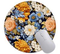 Mouse Pad Romantic Blossoms Round Mousepad with Non-Slip Rubber Base, Stitched Edge Mouse Mat for Home Office Decor Desk Accessories