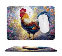 Mouse Pad Rooster Small Mouse Mat 18x22 cm with Stitched Edge, Waterproof Mousepad Smooth Surface Premium-Textured Mousepad with Non-Slip Rubber Base, for PC Laptop Office&Home small Desk Mat uk-281