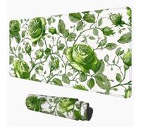 Mouse Pad Roses & Green 70 x 30 cm Desk Mat, Office Table Blotter 1D#332