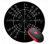 Mouse Pad Round Gaming Mouse Mat Unit Circle Trigonometry Sine Functions Math, Non-Slip Rubber Base Mousepad Cute Mousemat for Laptop Computer PC Office Home