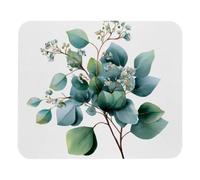 Mouse Pad, Sage Green Eucalyptus on White Background Washable Computer Mousepad Non-Slip Rubber Base, Thick Gaming Mouse Mat for Laptop, Office & Home, 8.3 x 9.8 inch