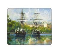 Mouse Pad Sailboat Small Mouse Mat 30 x 25cm with Non-Slip Rubber Base, Waterproof Mousepad, Gaming Mousemat for Women Kids Men Laptops Keyboard Tray Home Traveling Office Accessories D-244