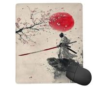 Mouse Pad Sakura Warrior Sword, Small Mouse Mat 29 x 24 cm with Non-Slip Rubber Base, Waterproof Mousepad, Gaming Mousemat for Women Men Laptops Keyboard Tray Home Traveling Office Accessories d-943
