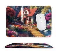 Mouse Pad Scenic Farmhouse Small Mouse Mat 25x20 cm with Stitched Edge, Waterproof Mousepad Smooth Surface Mousepad with Non-Slip Rubber Base, for PC Laptop Office Small Desk Mat, Gifts for Men uk-244