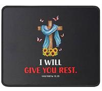 Mouse Pad Scripture Christianty Religious Motivational Positive Inspirational Quotes Mouse Mats Soft Mousepad Comfort Desk Mat For Office Work Home 25X30CM