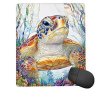 Mouse Pad Sea Turtle Small Mouse Mat 18x22 cm with Stitched Edge, Waterproof Mousepad Smooth Surface Premium-Textured Mousepad with Non-Slip Rubber Base, for PC Laptop Office&Home small Desk Mat uk292