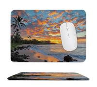 Mouse Pad Sea View Sunset Small Mouse Mat 27x22 cm with Stitched Edge, Waterproof Mousepad Smooth Surface Premium-Textured Mousepad with Non-Slip Rubber Base, for PC Laptop Office small Desk Mat uk301