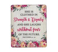Mouse Pad She Is Clothed in Strength and Dignity Flower Keyboard Pad