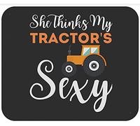 Mouse Pad She Thinks My Tractors Sexy Harvester Tractor Driver Farmer Mouse Mats Soft Mousepad Comfort Desk Mat For Office Work Computers 25X30CM