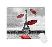 Mouse Pad Small Mousepad with Stitched Edge, ToLuLu Rectangle Gaming Mouse Mat Customized Art Non Slip Rubber Mini Cute Mouse Pads for Computer, Laptop Office Home School, Eiffel Tower