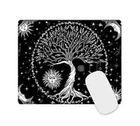 Mouse Pad Small Mousepad with Stitched Edge, ToLuLu Rectangle Gaming Mouse Mat Customized Art Non Slip Rubber Mini Cute Mouse Pads for Computer, Laptop Office Home School, Moon and Sun