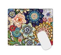 Mouse Pad Small Mousepad with Stitched Edge, ToLuLu Rectangle Gaming Mouse Mat Customized Art Non Slip Rubber Mini Cute Mouse Pads for Computer, Laptop Office Home School,Colorful Flowers