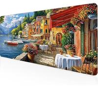 Mouse Pad Small Town Gaming Mouse Pad River Large Desk Mat 900x400x3mm,Work From Home Essentials Non-Slip Rubber Base Special Textured Water-Resistant Surface Wear-Resistant For Office Laptop Y1-995