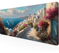 Mouse Pad Small Town Gaming Mouse Pad Sailboat Large Desk Mat 600x400x3mm,Work From Home Essentials Non-Slip Rubber Base Special Textured Water-Resistant Surface Wear-Resistant For PC,Laptop Y1-538