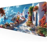 Mouse Pad Small Town Gaming Mouse Pad Seaside Large Desk Mat 1600x800x3mm,Work From Home Essentials Non-Slip Rubber Base Special Textured Water-Resistant Surface Wear-Resistant For PC,Laptop Y1-62