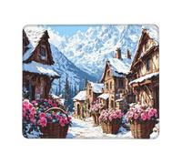 Mouse Pad Small Town Scenery Small Mouse Mat 40 x 30cm with Non-Slip Rubber Base, Waterproof Mousepad, Gaming Mousemat for Women Kids Men Laptops Keyboard Tray Home Traveling Office Accessories D-940