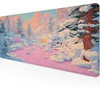 Mouse Pad Snow Season Gaming Mouse Pad Trails Large Desk Mat 1600x800x3mm,Work From Home Essentials Non-Slip Rubber Base Special Textured Water-Resistant Surface Wear-Resistant For PC,Laptop Y1-824