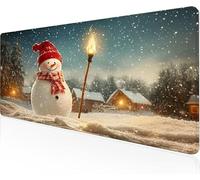 Mouse Pad Snowman Gaming Mouse Pad Small Town Large Desk Mat 900x400x3mm,Work From Home Essentials Non-Slip Rubber Base Special Textured Water-Resistant Surface Wear-Resistant For PC,Laptop Y1-1065