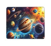 Mouse Pad Solar System Small Mouse Mat 24 x 28cm with Non-Slip Rubber Base, Waterproof Mousepad, Gaming Mousemat for Women Kids Men Laptops Keyboard Tray Home Traveling Office Accessories D-871