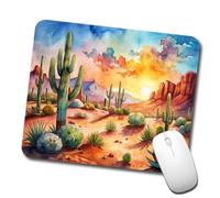 Mouse Pad Southwest Desert Cactu Watercolor Durable Gaming Mousepad Modern Desk Mat For Home Work Travel 10X12In