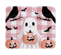 Mouse Pad, Specter Pumpkin Bat Pink Checkerboard Comfortable Mousepads Portable Gaming Mousepad For Game Gamer Pc 25X30Cm