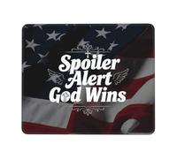 Mouse Pad Spoiler Alert God Wins Table Mat With Non-Slip Rubber Base Comfortable Desk Pad, For Desk, Travel, Computer, Study, 25x30cm