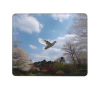 Mouse Pad Square Cute Mouse Pads for Wireless A White Dove Flies By Mouse Mat with Non-Slip Rubber Base Washable Computer Mousepads Small Mouse pad for Home Office Gaming Working Desk Decor 7 x 8.6 in