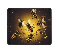 Mouse Pad Square Cute Mouse Pads for Wireless Bee Pattern Mouse Mat with Non-Slip Rubber Base Washable Computer Mousepads Small Mouse pad for Home Office Gaming Working Desk Decor 7.9 x 9.5 in