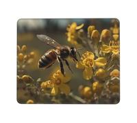 Mouse Pad Square Cute Mouse Pads for Wireless Bees in The Wild Mouse Mat with Non-Slip Rubber Base Washable Computer Mousepads Small Mouse pad for Home Office Gaming Working Desk Decor 7 x 8.6 in