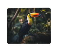 Mouse Pad Square Cute Mouse Pads for Wireless Colorful Toucan Mouse Mat with Non-Slip Rubber Base Washable Computer Mousepads Small Mouse pad for Home Office Gaming Working Desk Decor 7 x 8.6 in