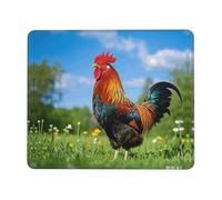 Mouse Pad Square Cute Mouse Pads for Wireless Rooster Mouse Mat with Non-Slip Rubber Base Washable Computer Mousepads Small Mouse pad for Home Office Gaming Working Desk Decor 7.9 x 9.5 in