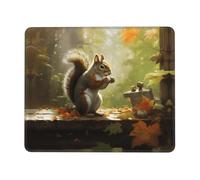 Mouse Pad Square Cute Mouse Pads for Wireless Squirrel Eats Nuts Mouse Mat with Non-Slip Rubber Base Washable Computer Mousepads Small Mouse pad for Home Office Gaming Working Desk Decor 7.9 x 9.5 in