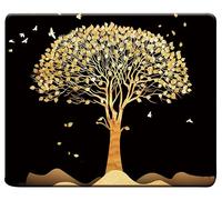 Mouse Pad, Square Mousepads with Stitched Edge, Computer Mice Pad Waterproof Mouse Mat for Home Office Gaming Working Learning, Smooth Lycra Cloth, Non-Slip Rubber Base, 9.5x7.9 in, Tree