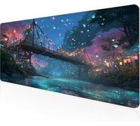 Mouse Pad Starry Sky Gaming Mouse Pad Bridge Large Desk Mat 1400x600x3mm,Work From Home Essentials Non-Slip Rubber Base Special Textured Water-Resistant Surface Wear-Resistant For Office Laptop Y1-27