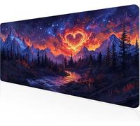 Mouse Pad Starry Sky Gaming Mouse Pad Love Large Desk Mat 1400x600x3mm,Work From Home Essentials Non-Slip Rubber Base Special Textured Water-Resistant Surface Wear-Resistant For Office Laptop Y1-677