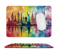 Mouse Pad Statue Of Liberty Small Mouse Mat 27x22 cm with Stitched Edge, Waterproof Mousepad Smooth Surface Mousepad with Non-Slip Rubber Base, for PC Laptop Office Small Desk Mat, Gifts uk-1200