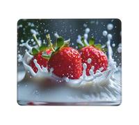 Mouse Pad Strawberry Small Mouse Mat 18 x 22cm with Non-Slip Rubber Base, Waterproof Mousepad, Gaming Mousemat for Women Kids Men Laptops Keyboard Tray Home Traveling Office Accessories D-101