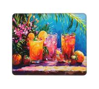 Mouse Pad Summer Drinks Small Mouse Mat 30 x 25cm with Non-Slip Rubber Base, Waterproof Mousepad, Gaming Mousemat for Women Kids Men Laptops Keyboard Tray Home Traveling Office Accessories D-902