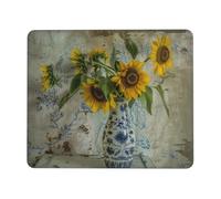Mouse Pad Sunflowers Vase Small Mouse Mat 40 x 30cm with Non-Slip Rubber Base, Waterproof Mousepad, Gaming Mousemat for Women Kids Men Laptops Keyboard Tray Home Traveling Office Accessories D-924
