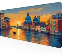 Mouse Pad Sunset Gaming Mouse Pad Small Town Large Desk Mat 800x400x3mm,Work From Home Essentials Non-Slip Rubber Base Special Textured Water-Resistant Surface Wear-Resistant For Office Laptop Y1-530