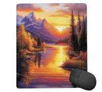 Mouse Pad Sunset Mountain Range Small Mouse Mat 18x22 cm with Stitched Edge, Waterproof Mousepad Smooth Surface Mousepad with Non-Slip Rubber Base, for PC Laptop Office Small Desk Mat, Gifts uk-1016