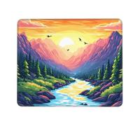 Mouse Pad Sunset Scenery Small Mouse Mat 18 x 22cm with Non-Slip Rubber Base, Waterproof Mousepad, Gaming Mousemat for Women Kids Men Laptops Keyboard Tray Home Traveling Office Accessories D-895