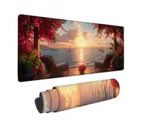 Mouse Pad Sunset, Seaside Mouse Mat 800x400x3 mm with Stitched Edges, Large Gaming Mousepad Non-Slip Rubber Base Design, Waterproof Mousemat for Computers Laptop Desk Office Accessories -zzg250532