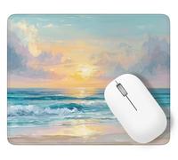 Mouse Pad Sunset, Small Mouse Mat 420 x 350 mm, Desk Mat with Waterproof Design, Premium-Textured Square Mousepad Waves, Smooth Surface, Gaming Office Mousemat Keyboard Decor Gifts Christmas p1j-629